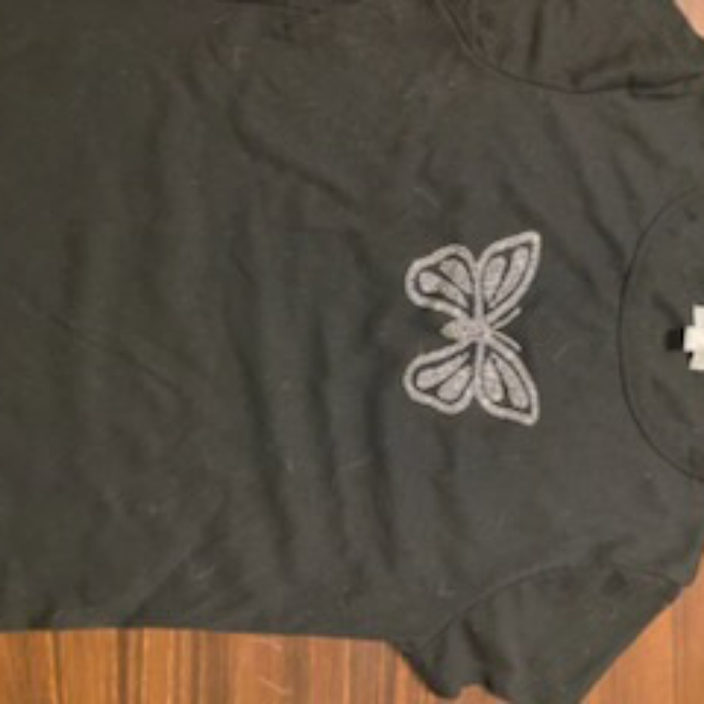 Black butterfly shirt